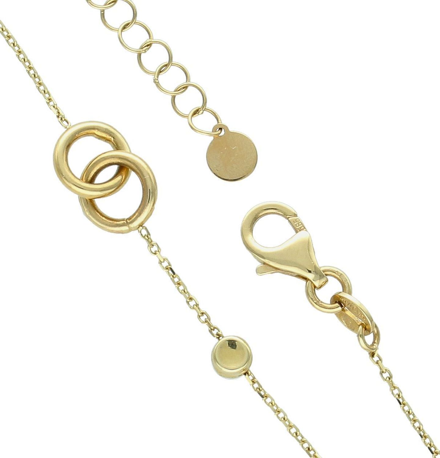 Naszyjnik złoty kółeczka pr 585, C RE 436 0681 Delikatny naszyjnik wykonany z najwyższej jakości złota próby 585. Łańcuszek ozdobiony kółeczkami. Złoty naszyjnik idealnie sprawdzi się w minimalistycznych1.jpg